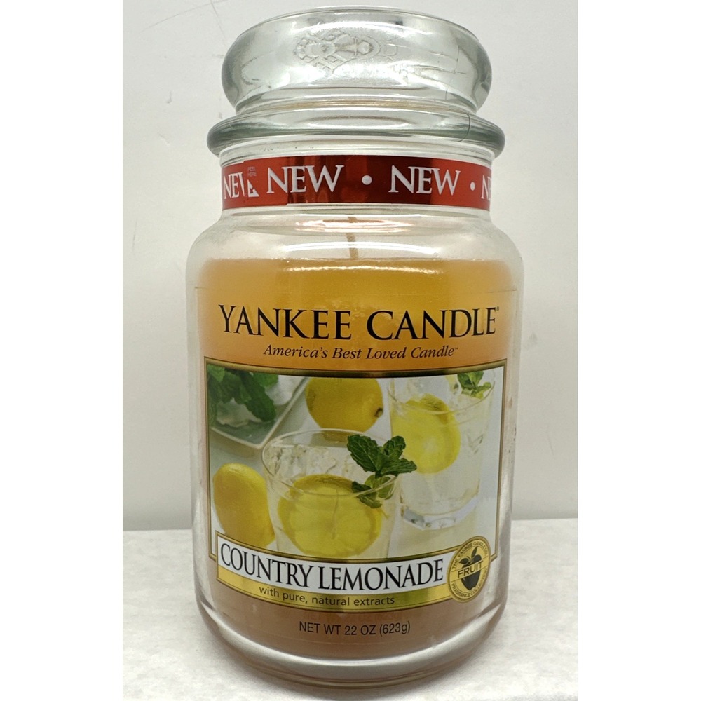 Yankee Candle COUNTRY LEMONADE Large 22oz Jar White Label Discontinued Retired